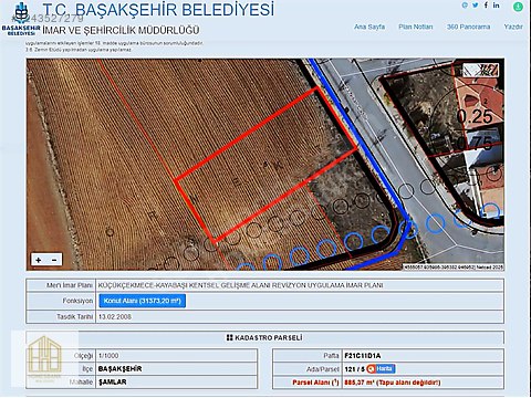 BAŞAKŞEHİR YENİ ŞAMLAR 23 NİSAN CADDE CEPHE 97 M2 İMARLI ARSA